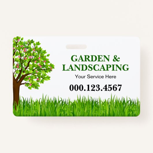 Green Tree Grass Landscaping Service Business Ausweis (Vorderseite)