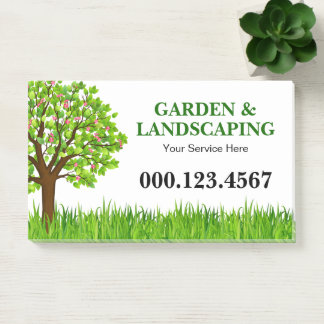 Green Tree Grass Landscaping Service Business Post-it Klebezettel