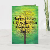 Green Tree Happy Father's Day Most Awesome Father Karte (Vorderseite)