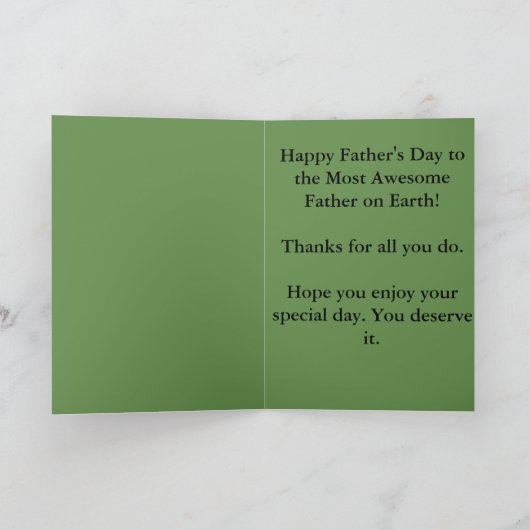 Green Tree Happy Father's Day Most Awesome Father Karte (Innenseite)