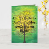 Green Tree Happy Father's Day Most Awesome Father Karte (Gelbe Blume)