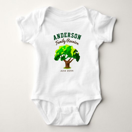 Green Tree Individuelle Name Family Wiedersehen Baby Strampler (Vorderseite)