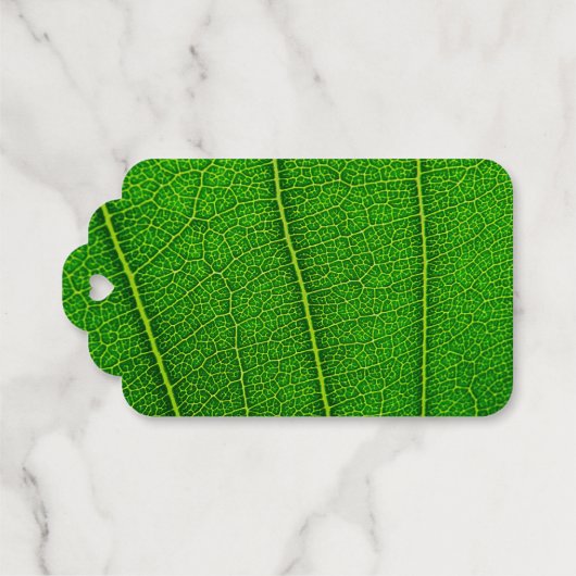 Green Tree Leaf Geschenkanhänger (Rückseite (Horizontal))