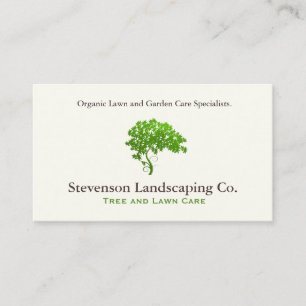 Green Tree Logo Lawn Care Landscape Designer Visitenkarte