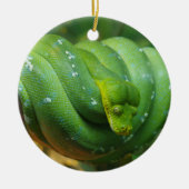 Green Tree Python Snake Keramik Ornament (Vorne)