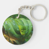 Green Tree Python Snake Schlüsselanhänger (Rückseite)