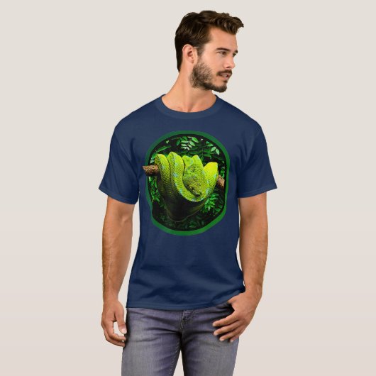 Green Tree Python SnakeReptile Keepers T-Shirt (Vorne ganz)