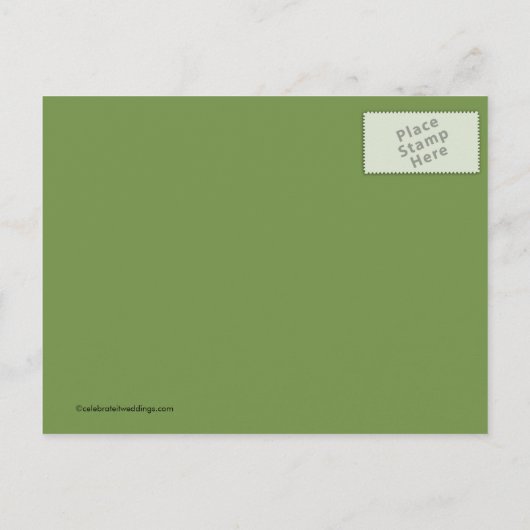 Green Tree Save the Date POST CARD! Ankündigungspostkarte (Rückseite)