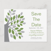 Green Tree Save the Date POST CARD! Ankündigungspostkarte (Vorderseite)