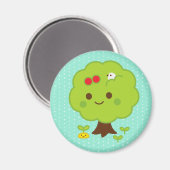 Green Tree Sprouts Magnet (Vorderseite/Rückseite)