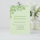 Green Tree Wedding Response Card Einladung (Stehend Vorderseite)