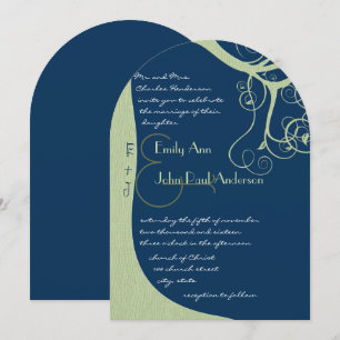 Green Tree Wirbel auf Einladung zur Hochzeit mitta