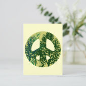 Green Trees Peace Sign Blank Art Card Postkarte (Stehend Vorderseite)