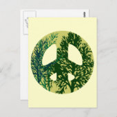 Green Trees Peace Sign Blank Art Card Postkarte (Vorne/Hinten)