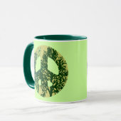 Green Trees Peace Sign Coffee Tasse (Vorderseite Links)