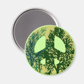 Green Trees Peace Sign Magnet (Vorderseite/Rückseite)