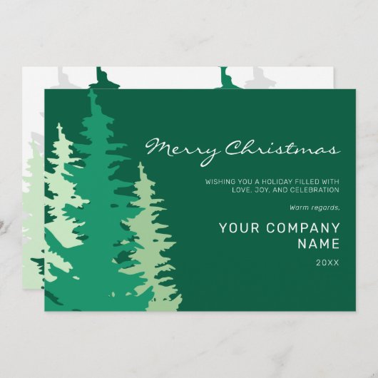 Green Trees Script Corporate Moderne Weihnachten (Vorne/Hinten)