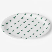 Green Trees Simple Modern Christmas Pappteller (Schrägansicht)