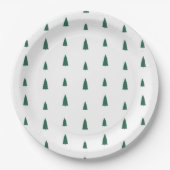 Green Trees Simple Modern Christmas  Pappteller (Vorderseite)