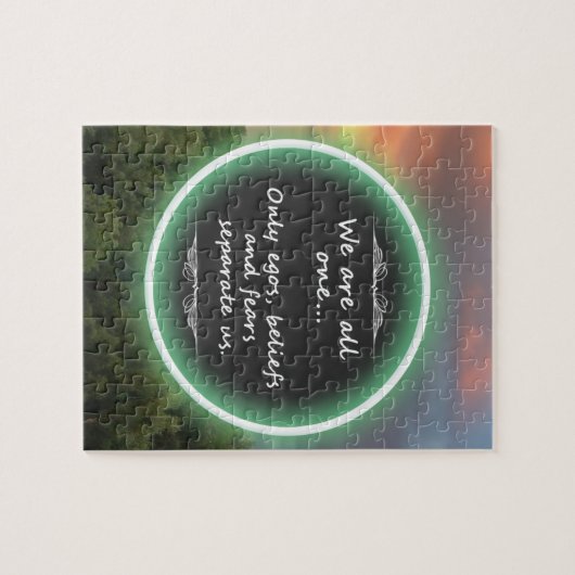 Green Trees with Quote Puzzle (Horizontal)