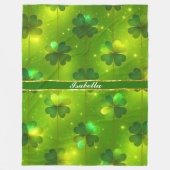 Green Trendy St Patrick's Day Clover Collection Fleecedecke (Vorderseite)