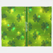 Green Trendy St Patrick's Day Clover Collection Fleecedecke (Vorderseite (Horizontal))