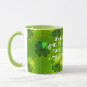 Green Trendy St Patrick's Day Clover Collection Tasse (Links)