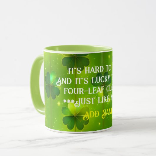 Green Trendy St Patrick's Day Clover Collection Tasse (Vorderseite Links)