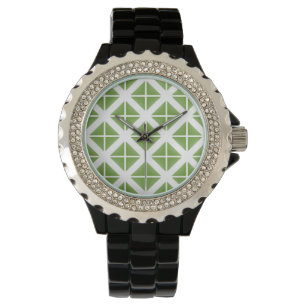 Green Trendy Triangle Pattern Armbanduhr