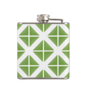 Green Trendy Triangle Pattern Flachmann (Rückseite)