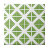 Green Trendy Triangle Pattern Fliese (Vorderseite)