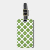 Green Trendy Triangle Pattern Gepäckanhänger (Vorderseite vertikal)