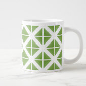 Green Trendy Triangle Pattern Jumbo-Tasse (Rechts)