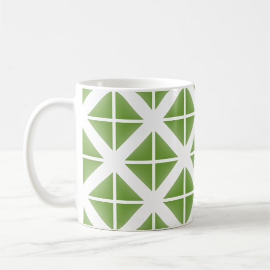 Green Trendy Triangle Pattern Kaffeetasse (Links)