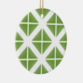Green Trendy Triangle Pattern Keramik Ornament (Rechts)