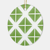 Green Trendy Triangle Pattern Keramik Ornament (Links)