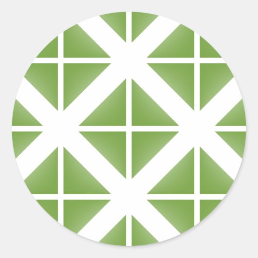 Green Trendy Triangle Pattern Runder Aufkleber (Vorderseite)
