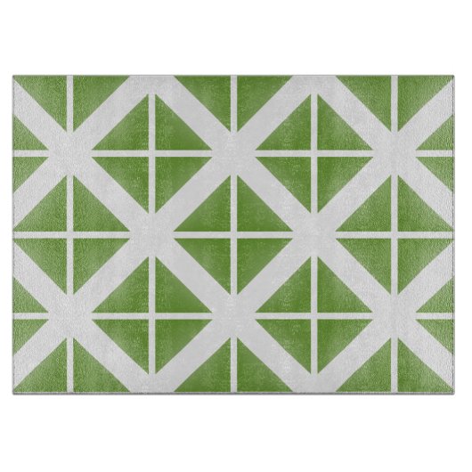 Green Trendy Triangle Pattern Schneidebrett (Vorderseite)