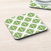 Green Trendy Triangle Pattern Untersetzer (Linke Seite)