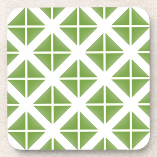 Green Trendy Triangle Pattern Untersetzer (Vorderseite)