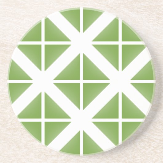Green Trendy Triangle Pattern Untersetzer (Vorne)