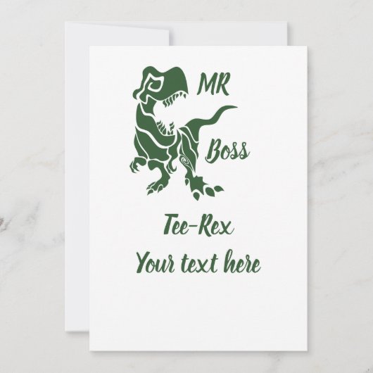 Green Trex the Boss Dino Einladung (Vorderseite)