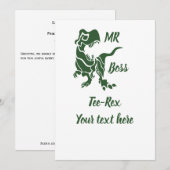 Green Trex the Boss Dino Einladung (Vorne/Hinten)