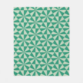 Green Triangle Square Art-Nouveau Modern Pattern Fleecedecke (Vorderseite)