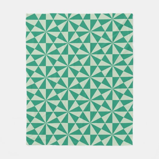 Green Triangle Square Art-Nouveau Modern Pattern Fleecedecke (Vorderseite)