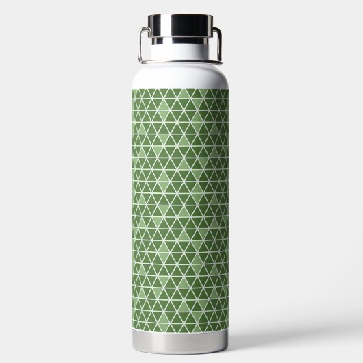 Green Triangles Pattern Water Bottle Trinkflasche (Rückseite)