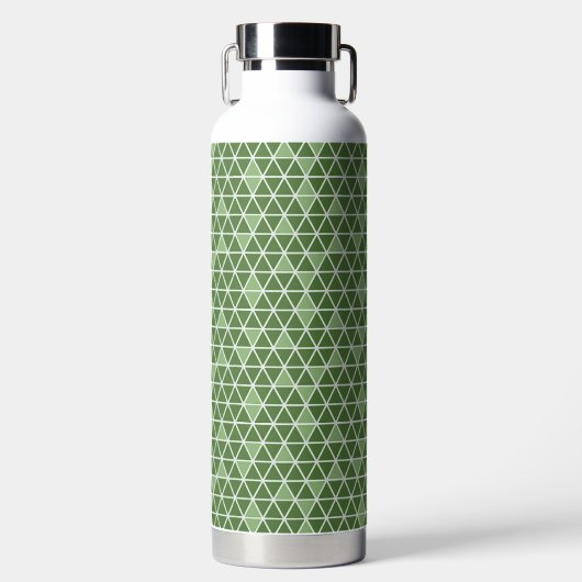 Green Triangles Pattern Water Bottle Trinkflasche (Vorderseite)