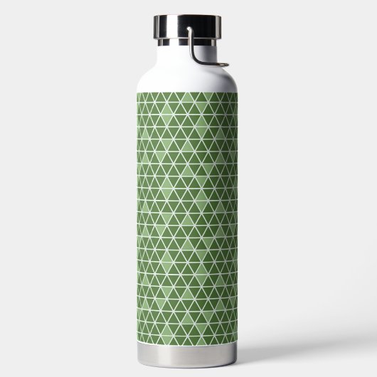Green Triangles Pattern Water Bottle Trinkflasche (links)