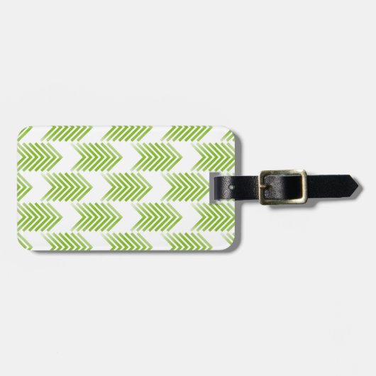 Green Tribal Arrow Muster Gepäckanhänger (Vorderseite horizontal)