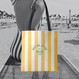 Green trifft mich am Strand gelben Cabana Streifen Tasche